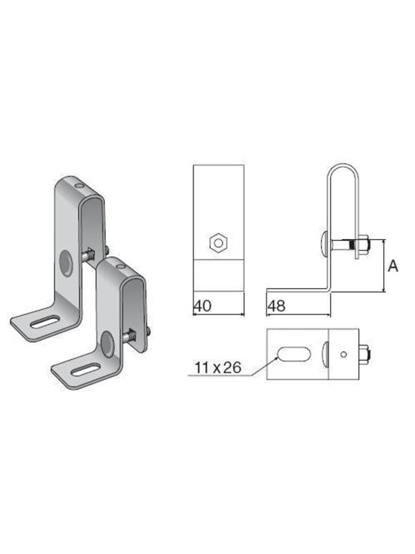 Wibe Wall bracket 11/75 hdg
