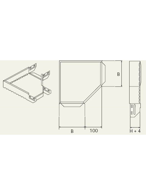 Wibe Corner piece 90 400mm