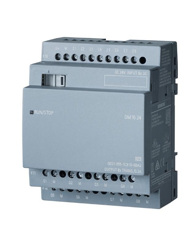 Produktfoto för Siemens 6ED1055-1CB10-0BA2, Digital, In/ut, 8 kanaler, 4 kanaler, 4 kanaler, Strömförsörjning av system