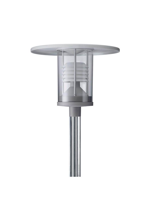 Produktfoto för PHILIPS Grandeville LED-parkeringsarmatur 830, vit lamellskärmen, Ø250 mm, för Ø60/70 mm mast, aluminium, exkl. grått ljustak Ø600 mm.