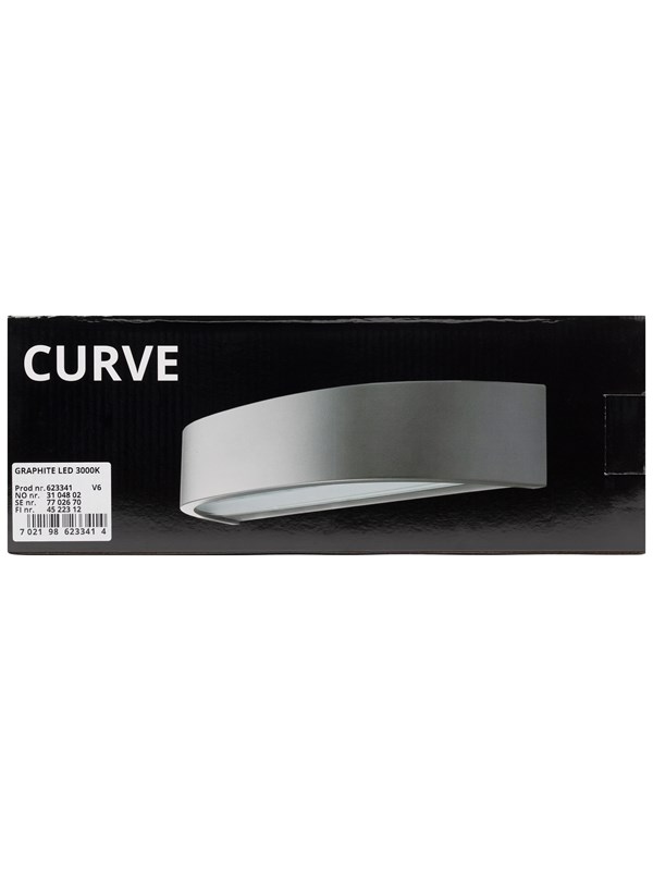 Produktfoto för Vægarmatur Curve LED 10W 3000K grafit