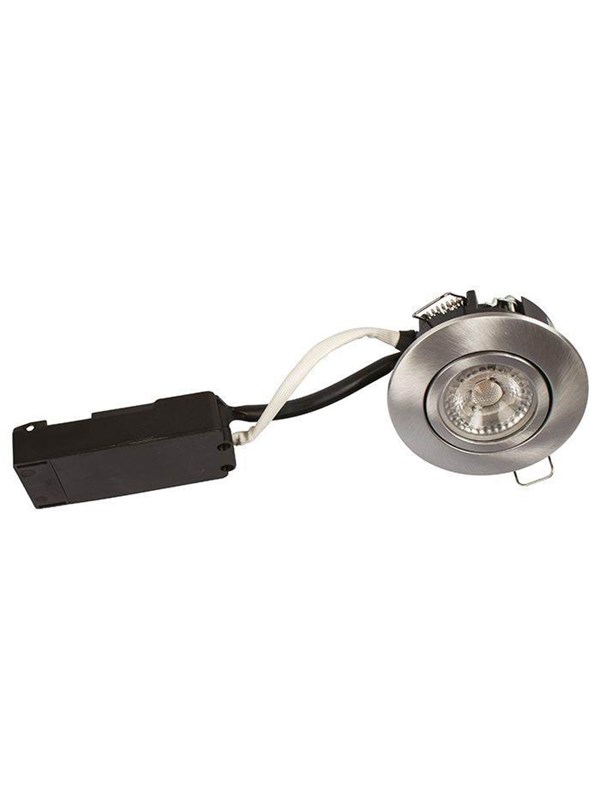 Scan Products Luna lp 230v dimmable flicker free 6.2w 2700k cri95 ip44 brushed alu round