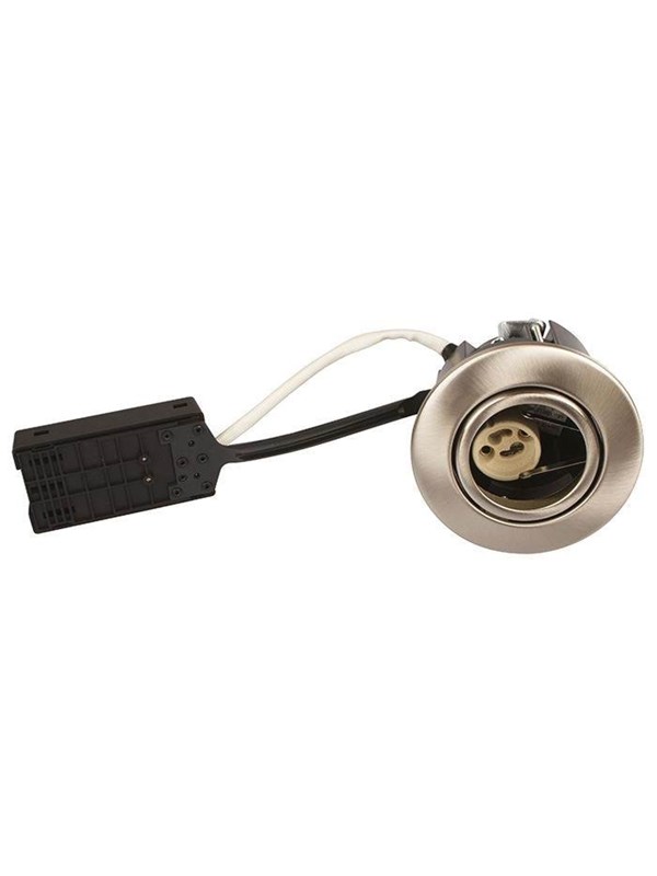 Scan Products Luna quick install 230v gu10 ip44 ss316 brushed steel round