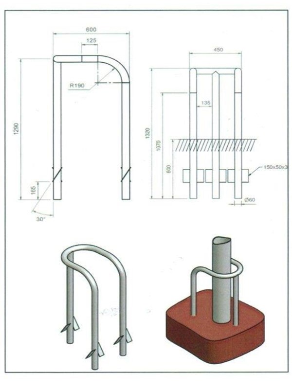 NIPA Lighting pole protector 3 legged ø 60 mm