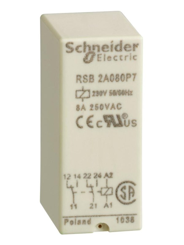 Schneider Electric Relay+socket.2co.230vac
