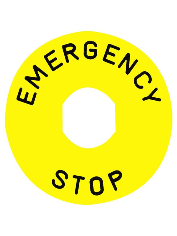 Schneider Electric E. stop legend plate