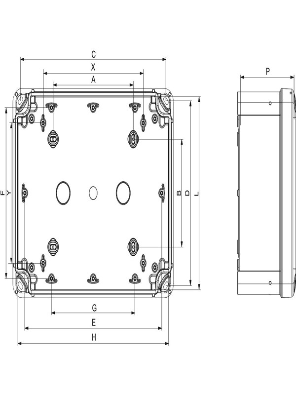 Schneider Electric Abs ind box 192x164x105  hi tr