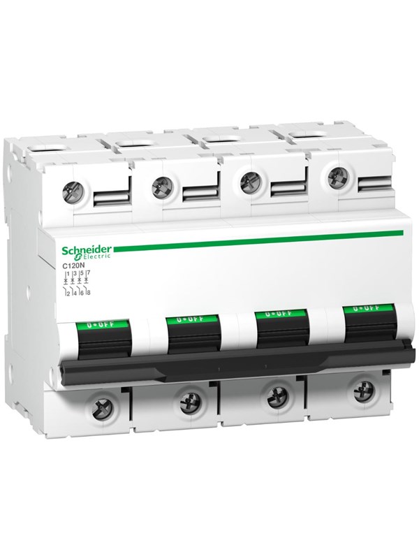 Schneider Electric C120n 4p 100a c 10000a 415v miniature circuit breaker