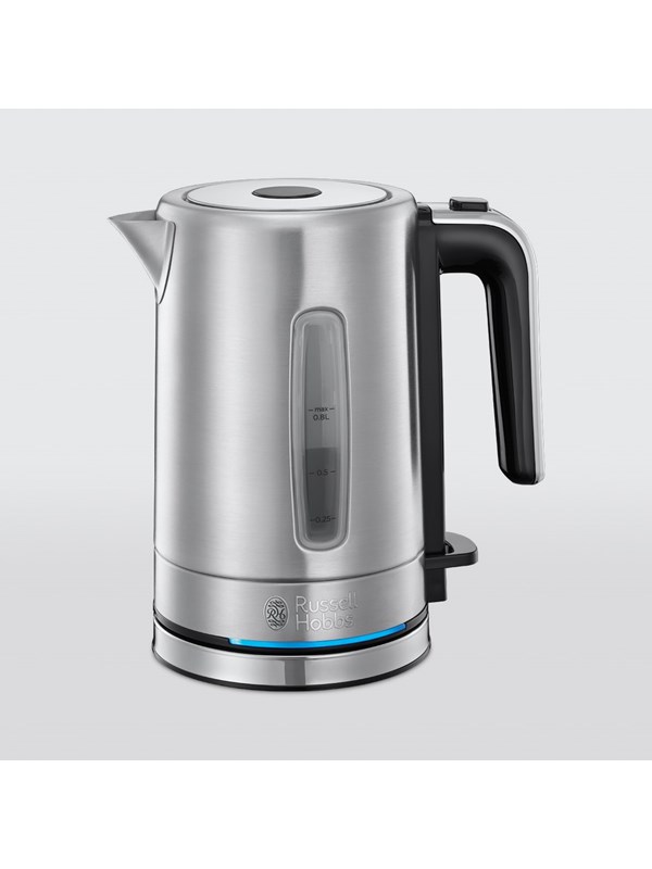 Produktfoto för Russell Hobbs Vattenkokare Compact Home 24190-70 - Borstat rostfritt stål / svart - 2200 W