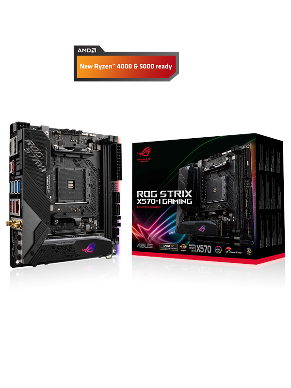 ASUS ROG STRIX X570-I GAMING Moderkort - AMD X570 - AMD AM4 - DDR4 RAM - Mini-ITX