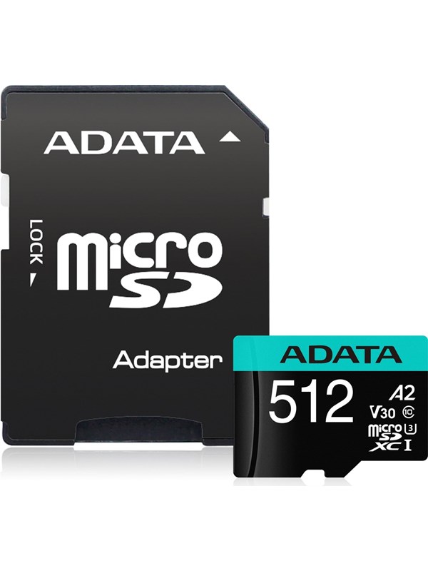 A Data Premier Pro Microsd/sd V30s 100mb/s 512gb