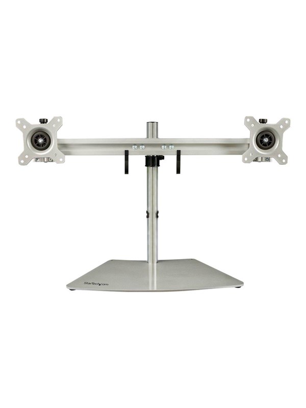 StarTech.com Dual-Monitor Stand for up to 24" Monitors - Horizontal Silver - stand