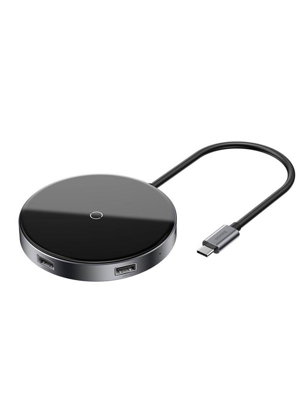 Baseus Mirror series Qi charger and USB-C hub with HDMI 2xUSB 2.0 1xUSB 3.0 and PD USB Hub
