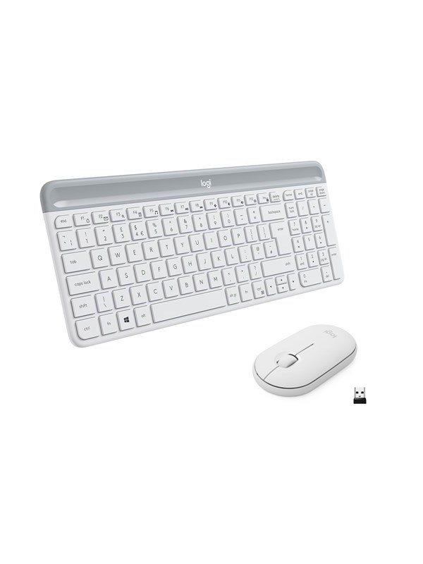 Produktfoto för Logitech Slim Wireless Combo MK470 - Tastatur & Mus set - Engelska - Storbritannien - Vit