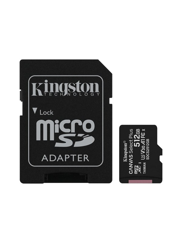 Kingston Canvas Select Plus Microsd/sd 100mb/s 512gb
