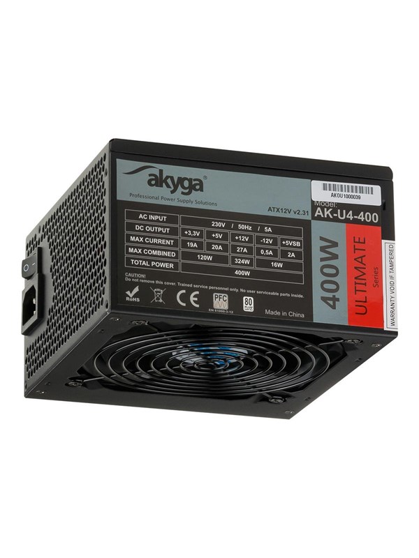 Akyga Ultimate Series Strömförsörjning - 400 Watt - 120 mm - ATX 2.31 - 80 Plus Bronze certificate