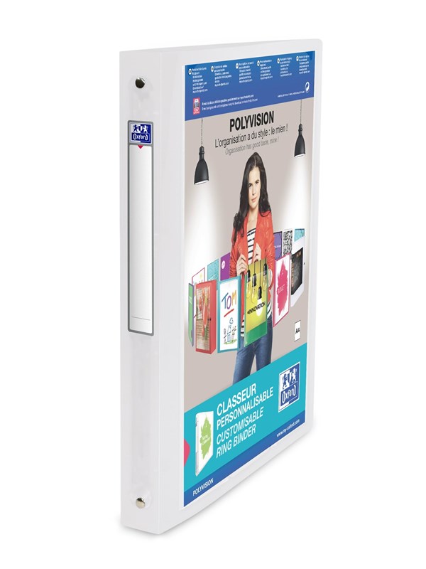 Oxford Ringpärm  Polyvision A4 Rygg 30 4 runda ringar Pp genomskinlig klar
