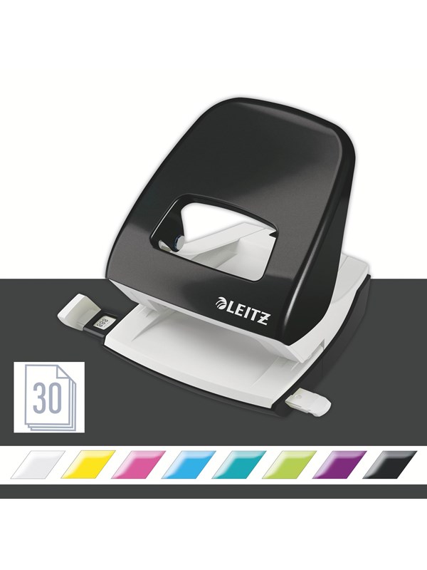 Produktfoto för Leitz WOW 5008 - Hålslag - 30 ark / 3 mm - plast, metall - svart