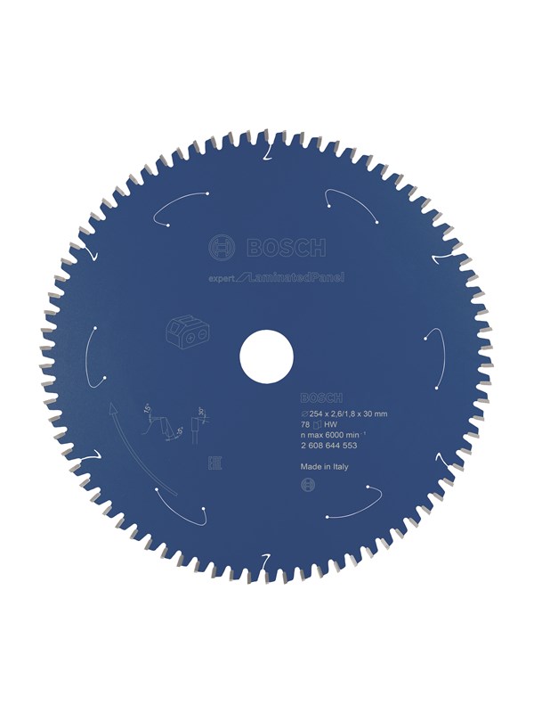 Bosch Expert for Laminated Panel cirkelsågklinga för sladdlösa sågar 254×2,6/1,8×30 T78