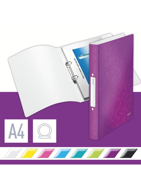Produktfoto för Leitz 42570062, A4, Polypropylen (PP), Metallisk, Violett, Vit, 190 ark, 80 g/m ^