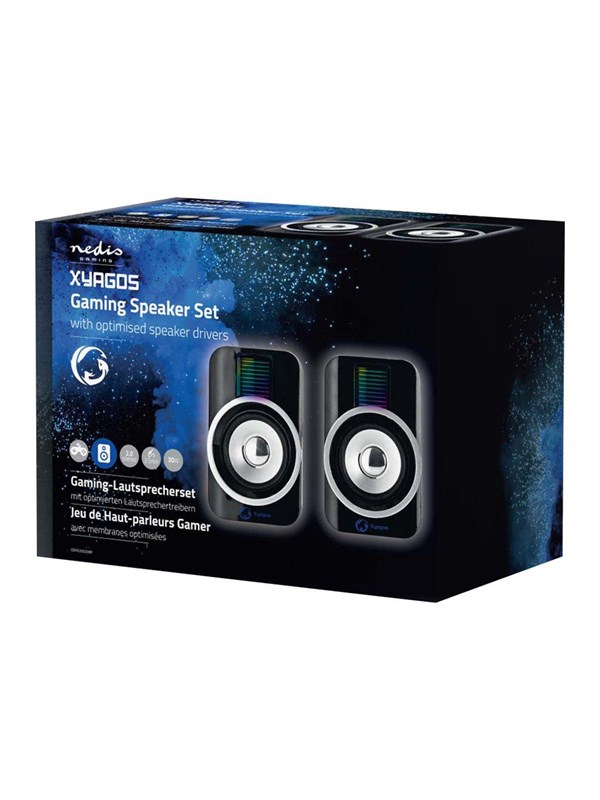 Produktfoto för Nedis Gaming Högtalare 15W - Svart/Silver