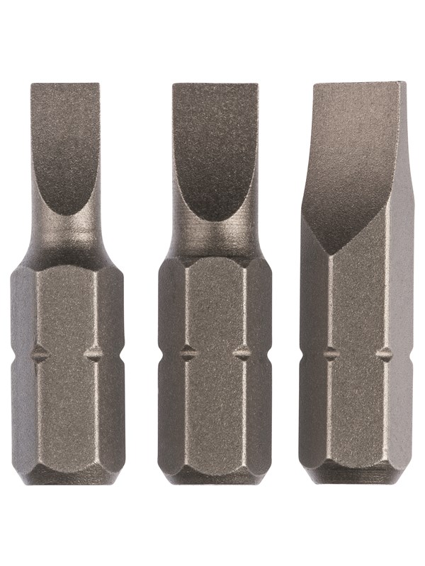 Bosch 3-delars skruvbitssats standard för längsslitsskruvar (S) 0,6x4,5; 0,8x5,5; 1,2x6,5; 25 mm