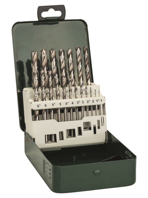 Bosch 19-delars HSS-G-metallborrsats, DIN 338 1,0; 1,5; 2,0; 2,5; 3,0; 3,5; 4,0; 4,5; 5,0; 5,5; 6,0; 6,5; 7,0; 7,5; 8,0; 8,5; 9,0; 9,5; 10,0 mm