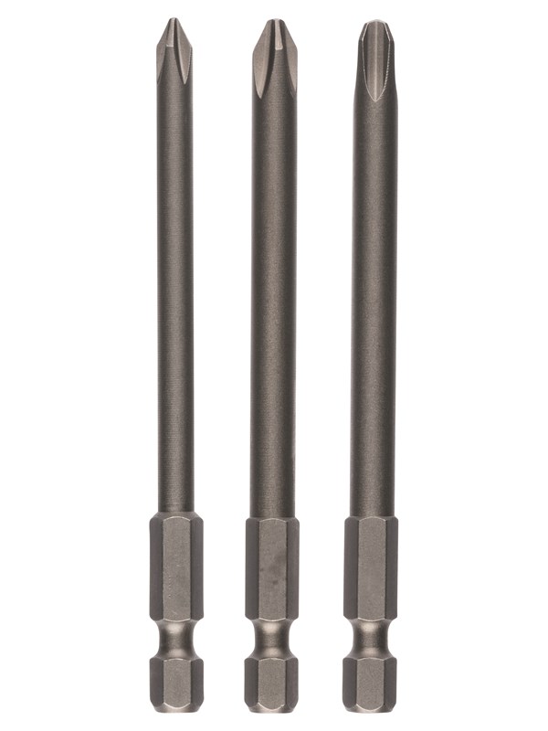 Bosch 3-delars skruvbitssats, extrahårda PH1; PH2; PH3; 152 mm