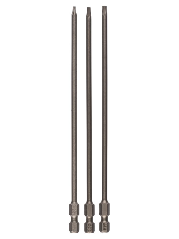 Bosch 3-delars skruvbitssats, extrahårda T8; T10; T15; 152 mm