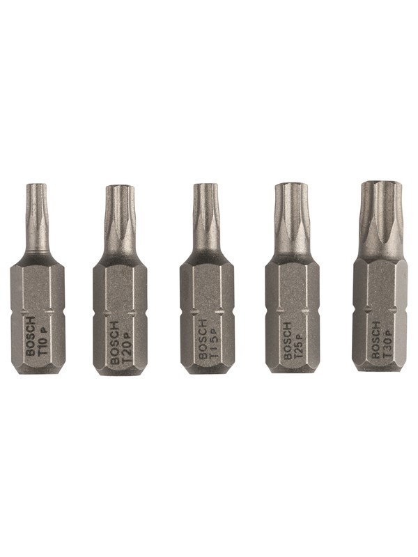 Bosch 5-delars skruvbitssats, extrahård (Torx®) T 10; T 15; T 20; T 25; T 30; 25 mm
