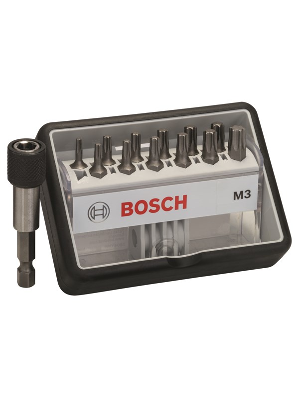 Bosch 12+1-delars Robust Line-skruvbitssats M extrahård 25 mm, 12+1-delars