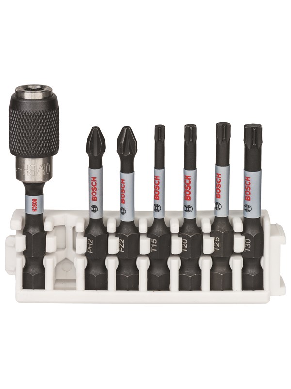 Bosch Impact Control bitspaket, 7 delar, 1×PH2,1×PZ2,1×T15,1×T20,1×T25,1×T30
