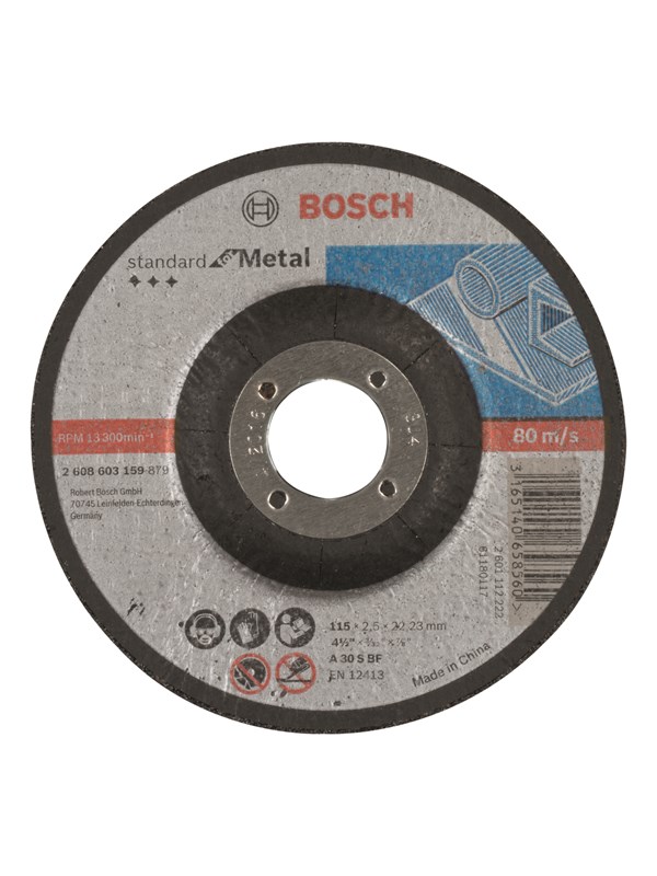 Bosch Försänkt kapskiva, Standard for Metal A 30 S BF, 115 mm, 22,23 mm, 2,5 mm