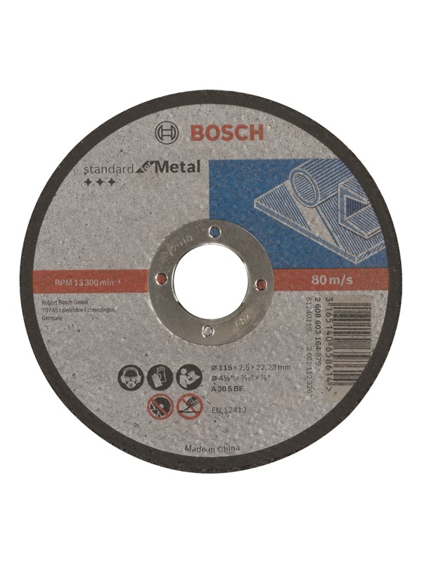 Bosch Rak kapskiva, Standard for Metal A 30 S BF, 115 mm, 22,23 mm, 2,5 mm