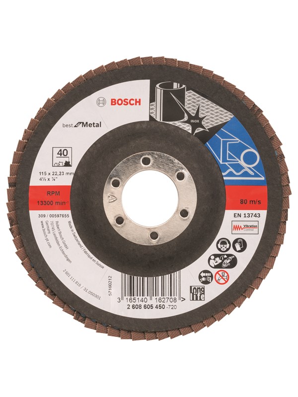 Bosch Lamellsslipskiva X571 Best for Metal D= 115 mm; G= 40, vinklad