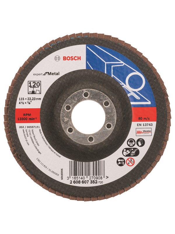 Bosch Lamellsslipskiva X551, Expert for Metal D= 115 mm; G= 120, vinklad