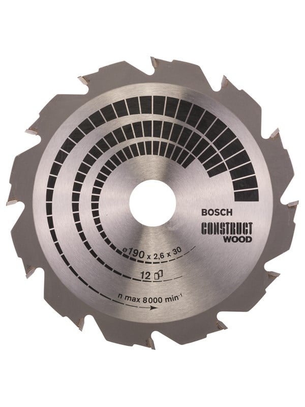 Bosch Cirkelsågklinga Construct Wood 190 x 30 x 2,6 mm; 12