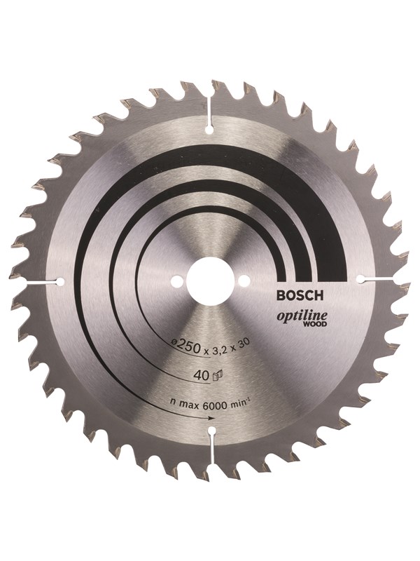 Bosch Cirkelsågklinga Optiline Wood 250 x 30 x 3,2 mm, 40