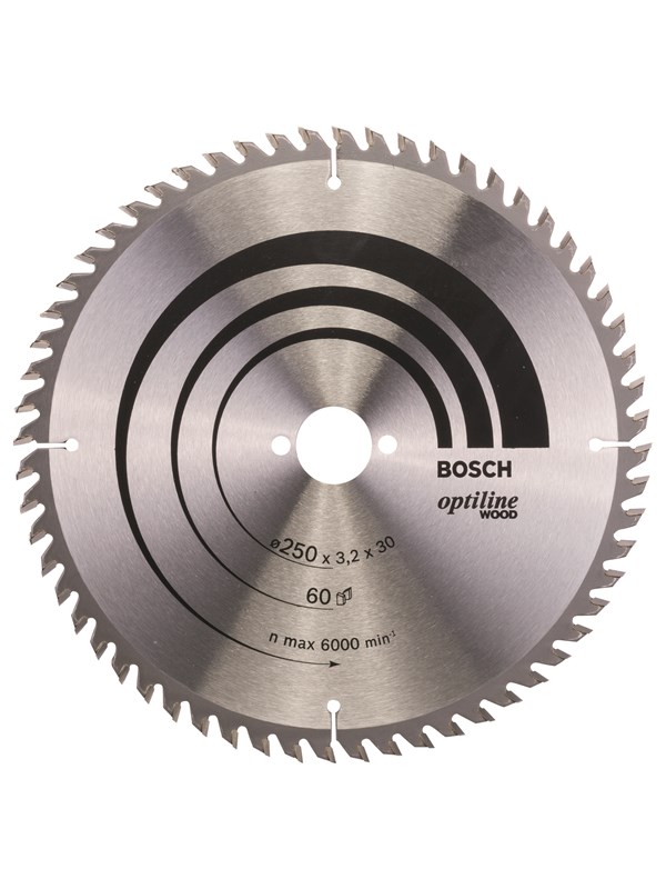 Bosch Cirkelsågklinga Optiline Wood 250 x 30 x 3,2 mm, 60