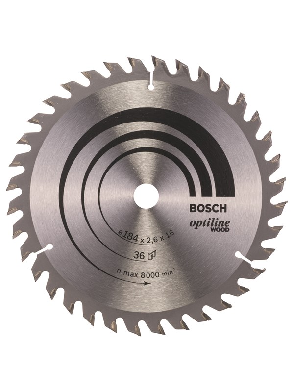 Bosch Cirkelsågklinga Optiline Wood 184 x 16 x 2,6 mm, 36