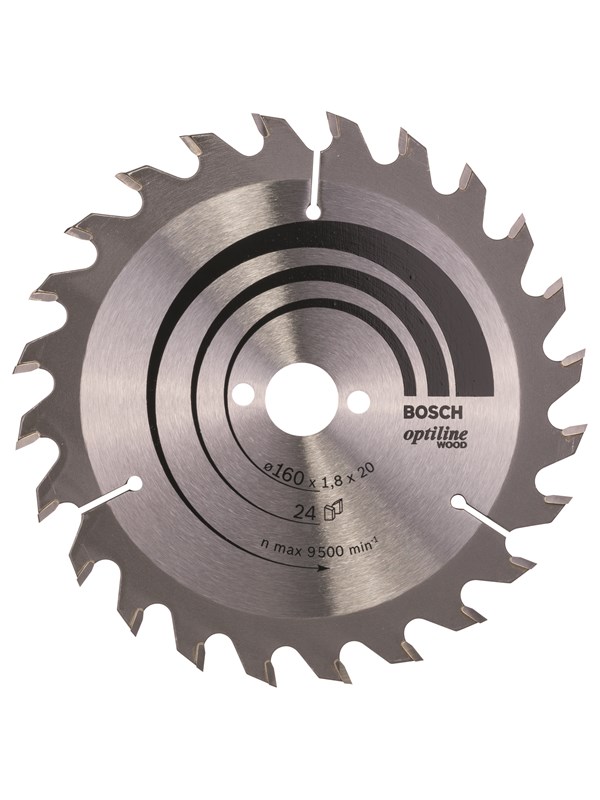Bosch Cirkelsågklinga Optiline Wood 160 x 20/16 x 1,8 mm, 24
