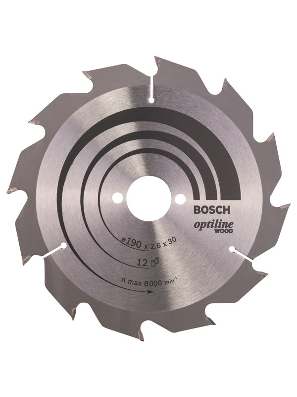 Bosch Cirkelsågklinga Optiline Wood 190 x 30 x 2,6 mm, 12