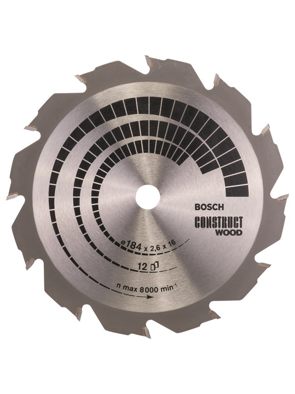 Bosch Cirkelsågklinga Construct Wood 184 x 16 x 2,6 mm; 12
