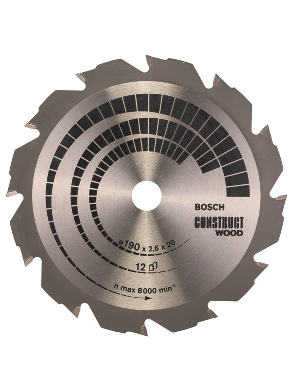 Bosch Cirkelsågklinga Construct Wood 190 x 20/16 x 2,6 mm; 12