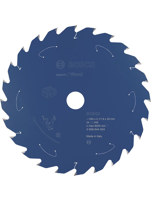 Bosch Expert for Wood cirkelsågklinga för sladdlösa sågar 254×2,1/1,6×30 T24