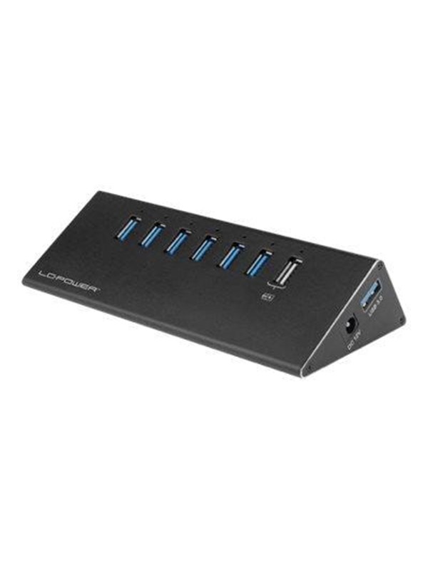 LC Power LC-HUB-ALU-2B-7 - hub - 7 ports USB Hub - 7 porte - Svart