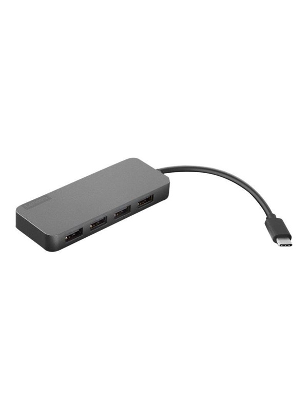 Produktfoto för Lenovo USB-C to 4 Port USB-A Hub - hub - 4 ports USB Hub - 4 porte - Grey