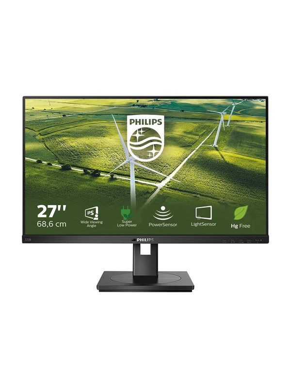 Produktfoto för Philips B Line 272B1G - LED-skärm - 27 - 1920 x 1080 Full HD (1080p) @ 75 Hz - IPS - 250 cd/m² - 1000:1 - 4 ms - HDMI, DVI-D, VGA, DisplayPort - högtalare - svart med struktur