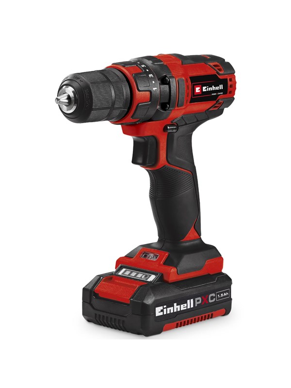 Produktfoto för Einhell 4513914, Eldriven skruvdragare, 18 V, Litium-Ion (Li-Ion), 185 mm, 63 mm, 188 mm