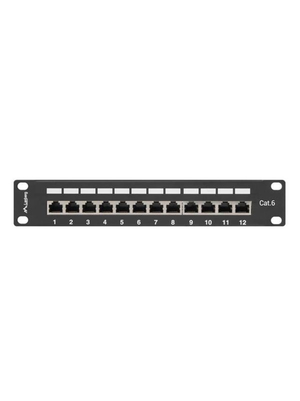 Lanberg PPF6-9012-B Patch Panel 12-Port 1U 10" Cat6 FTP Shielded Black